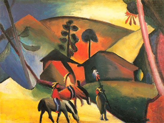 August Macke Indianer auf Pferden oil painting picture